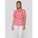 Rabe - 56-124351 Luchtige T-shirt rood wit print korte mouw.